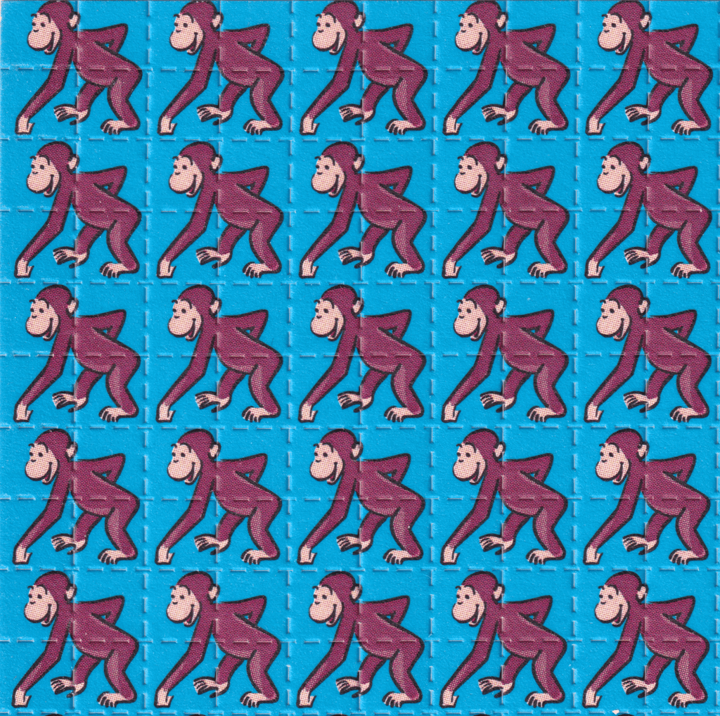 Curious George Blotter Art by Paul Guest