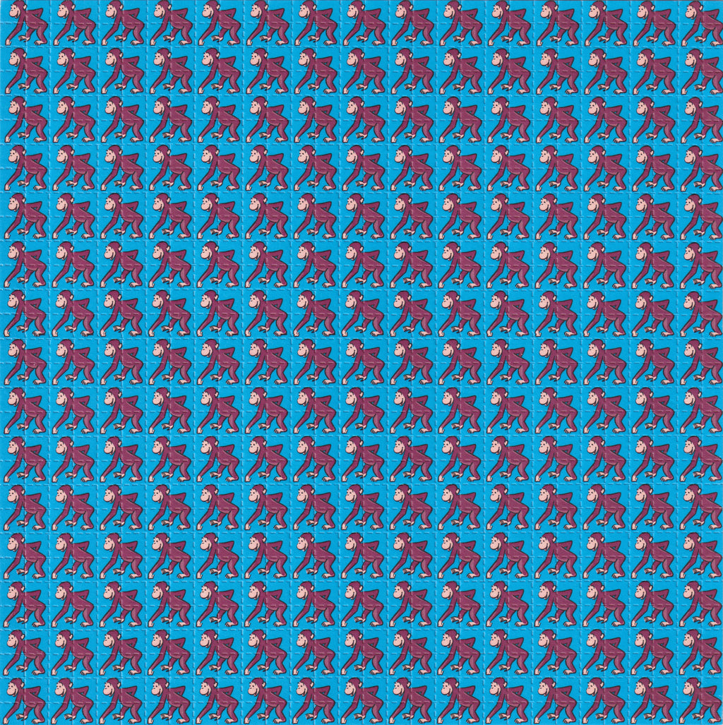 Curious George Blue Blotter Art by Paul Guest (2000's)