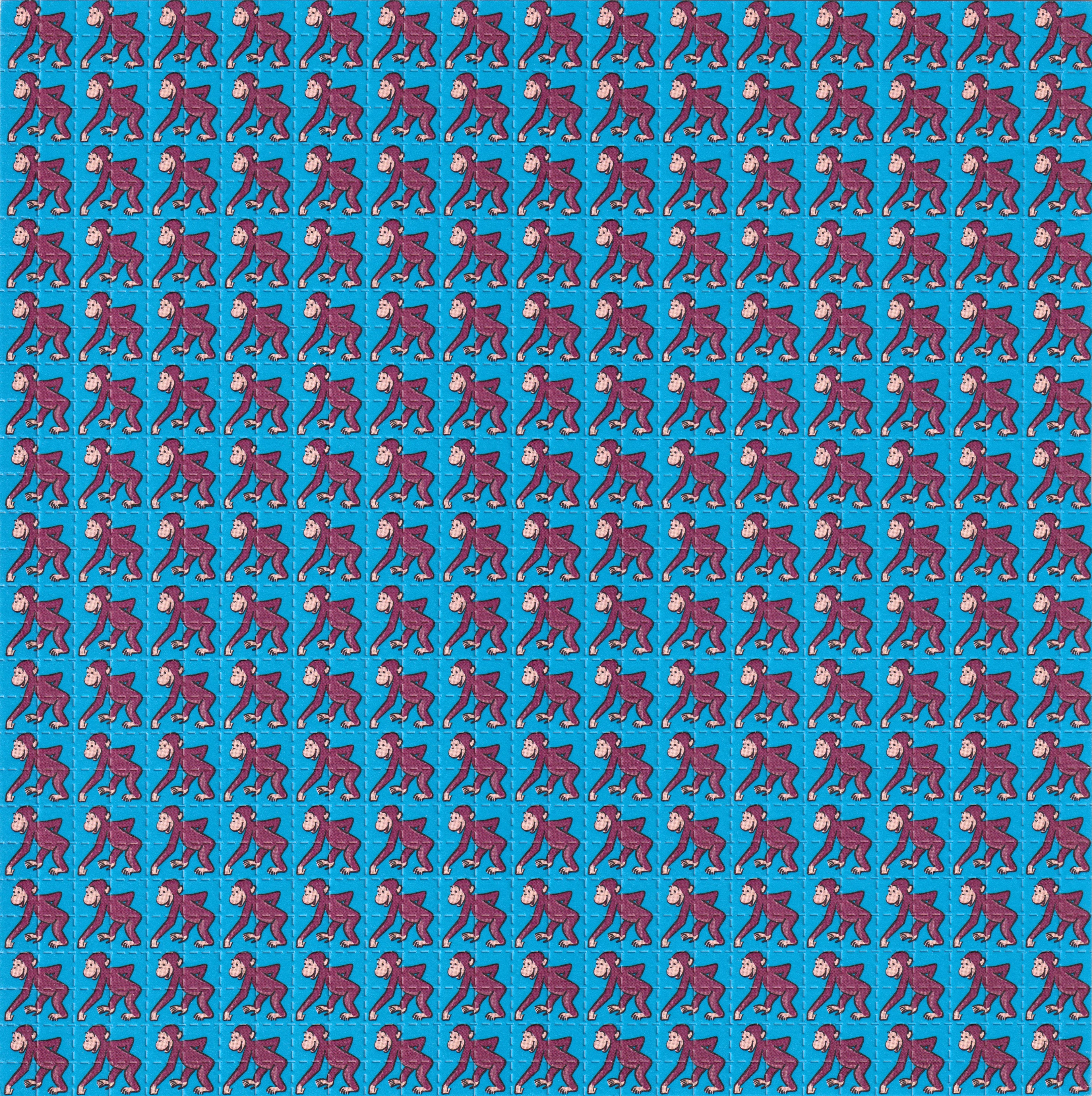 Curious George Blue Blotter Art by Paul Guest (2000's)