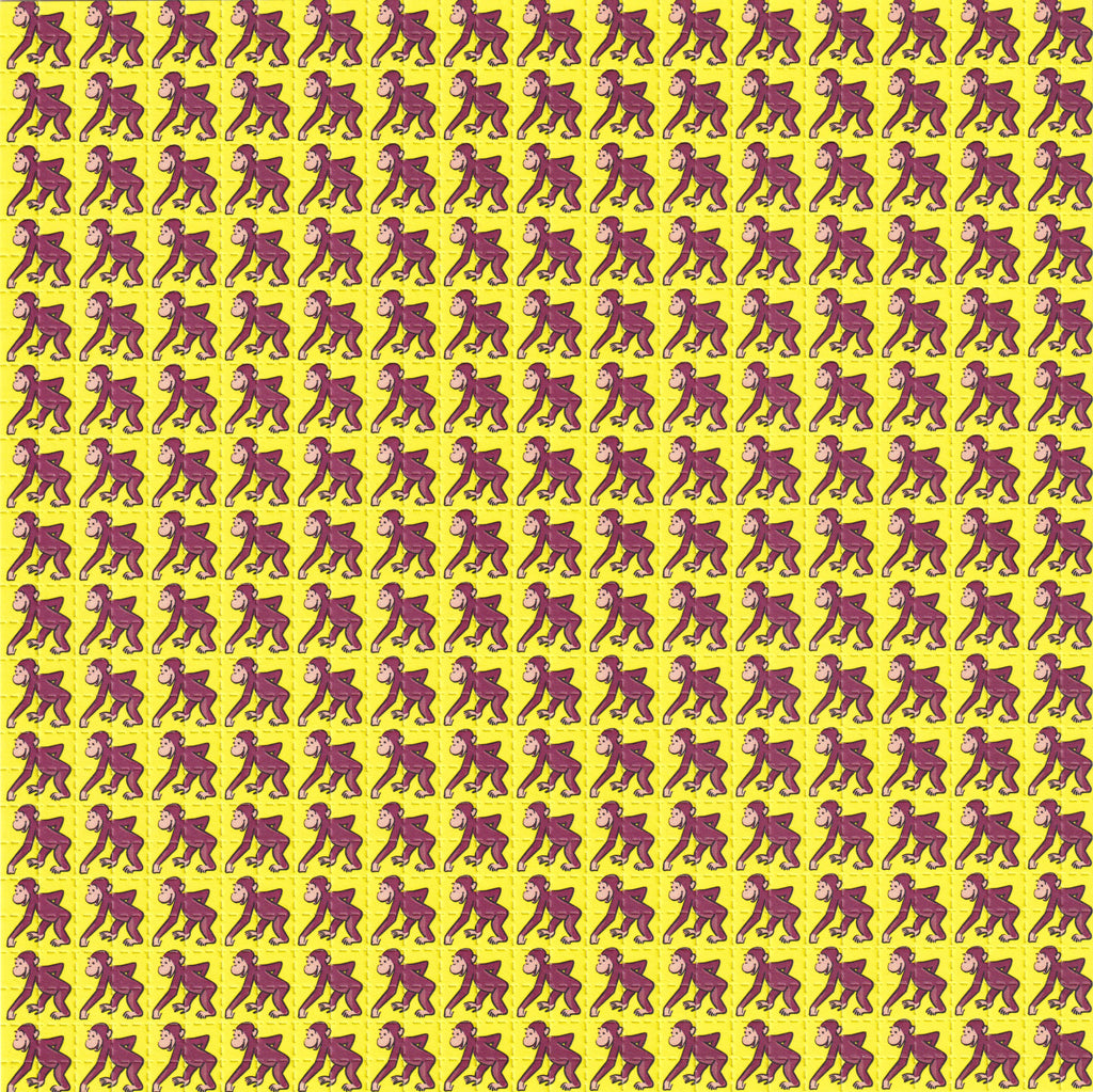Curious George Yellow Blotter Art by Paul Guest (2000's)