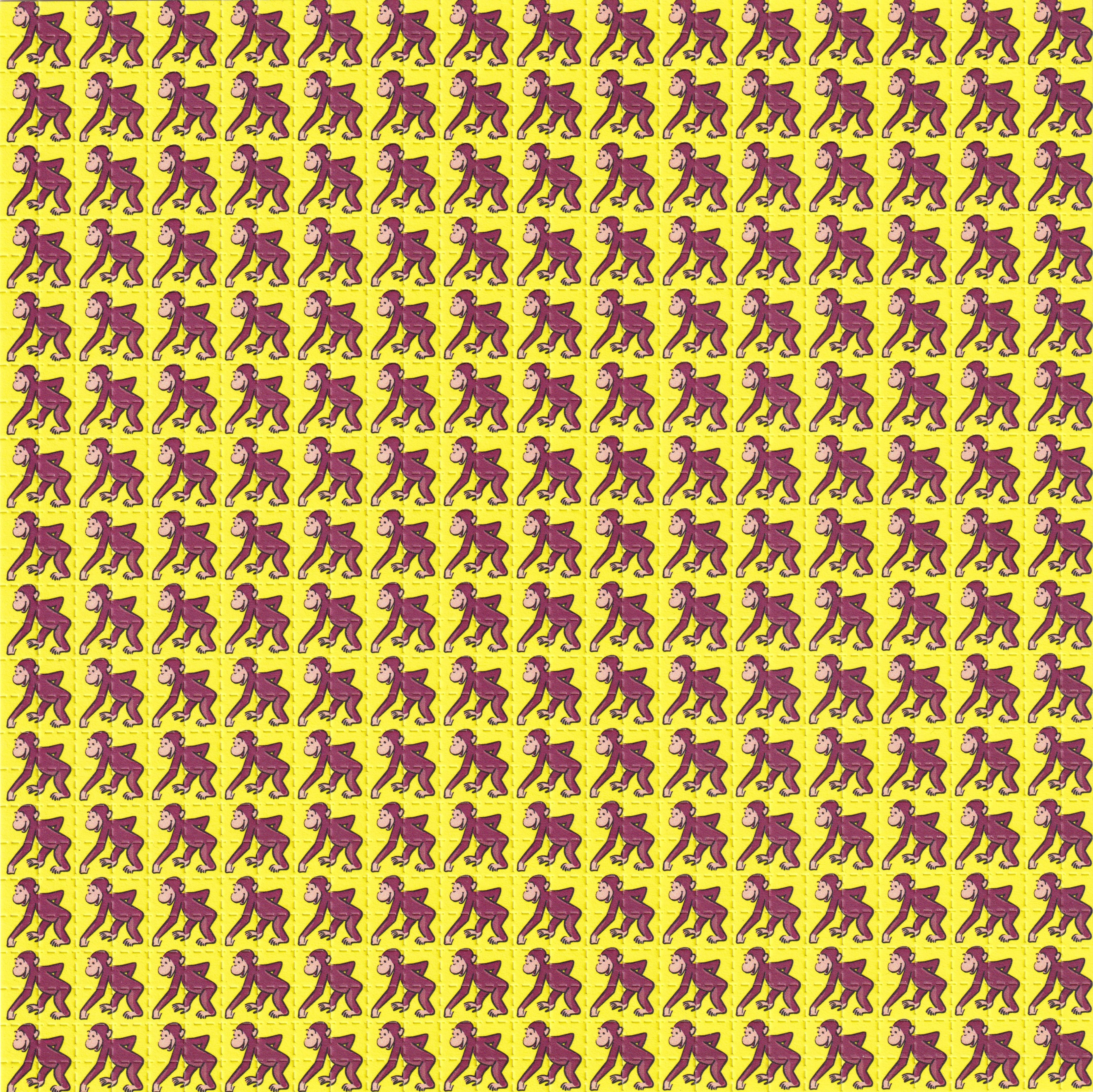Curious George Yellow Blotter Art by Paul Guest (2000's)