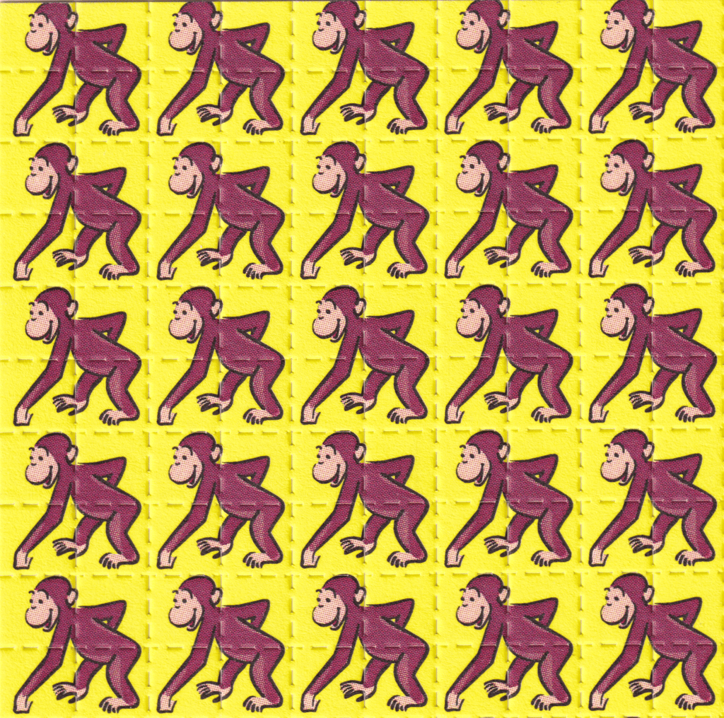 2000's Curious George Blotter Art by Paul Guest