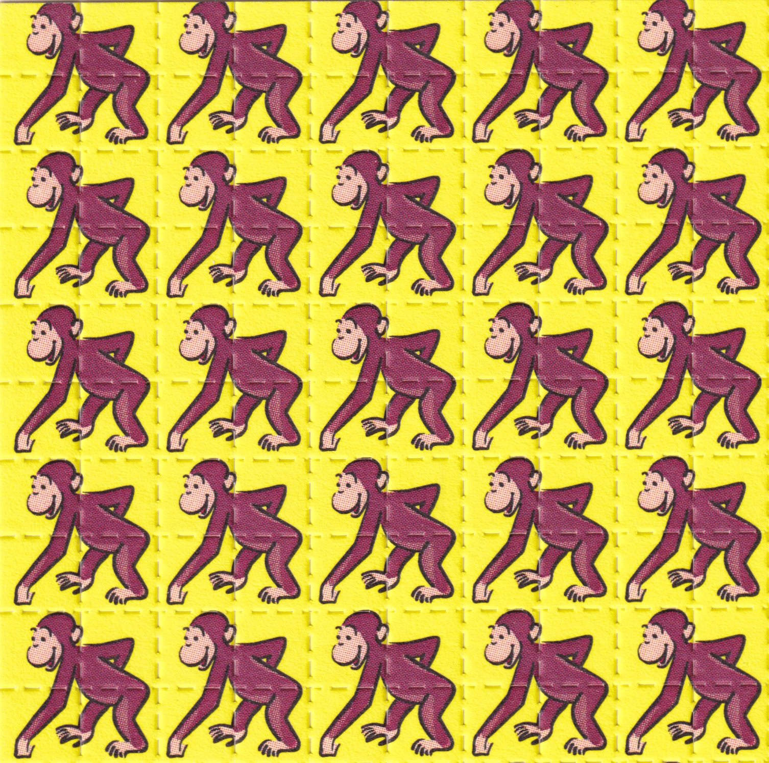 2000's Curious George Blotter Art by Paul Guest