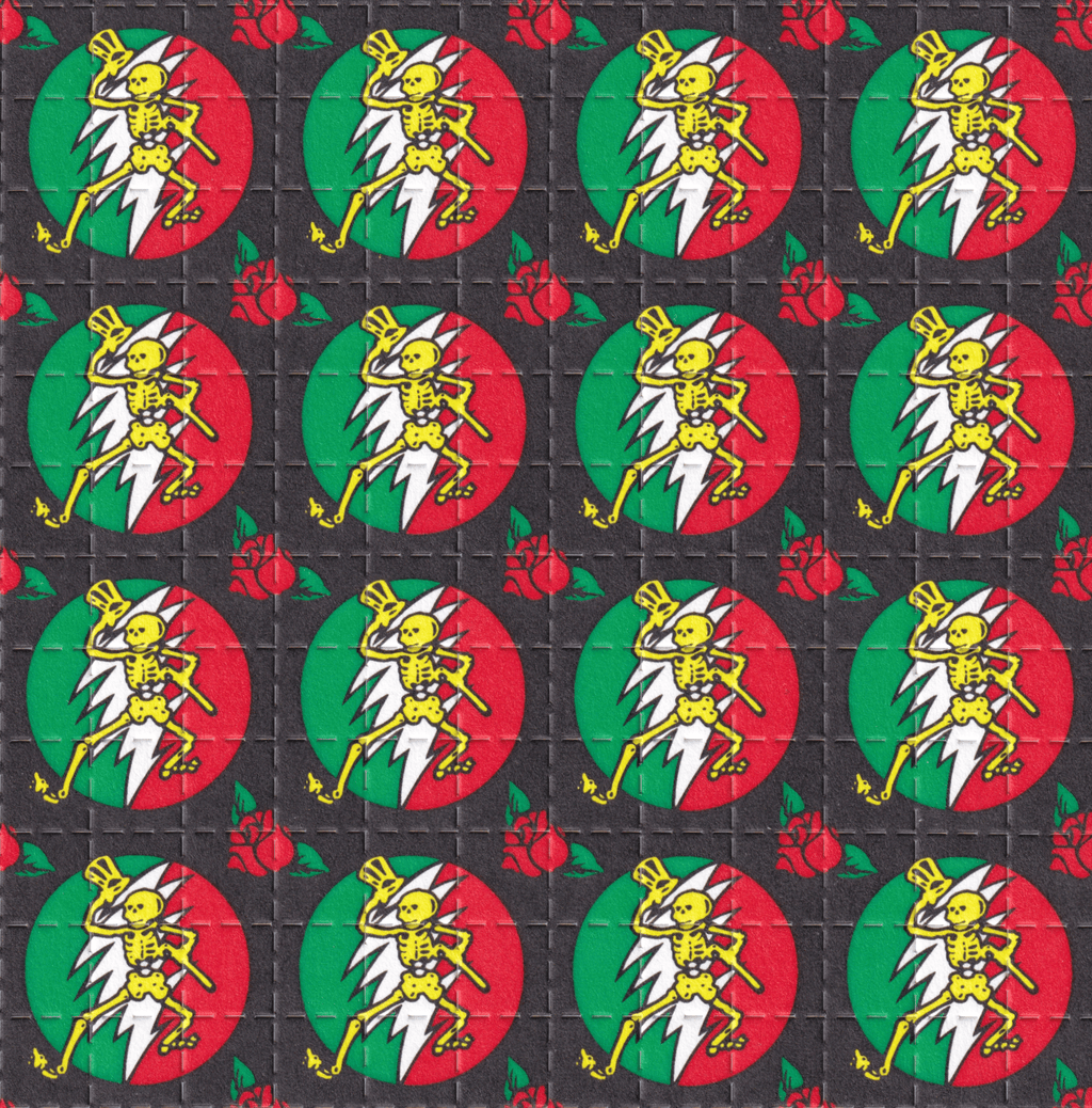 Dancing Skeleton 2000's Blotter Art