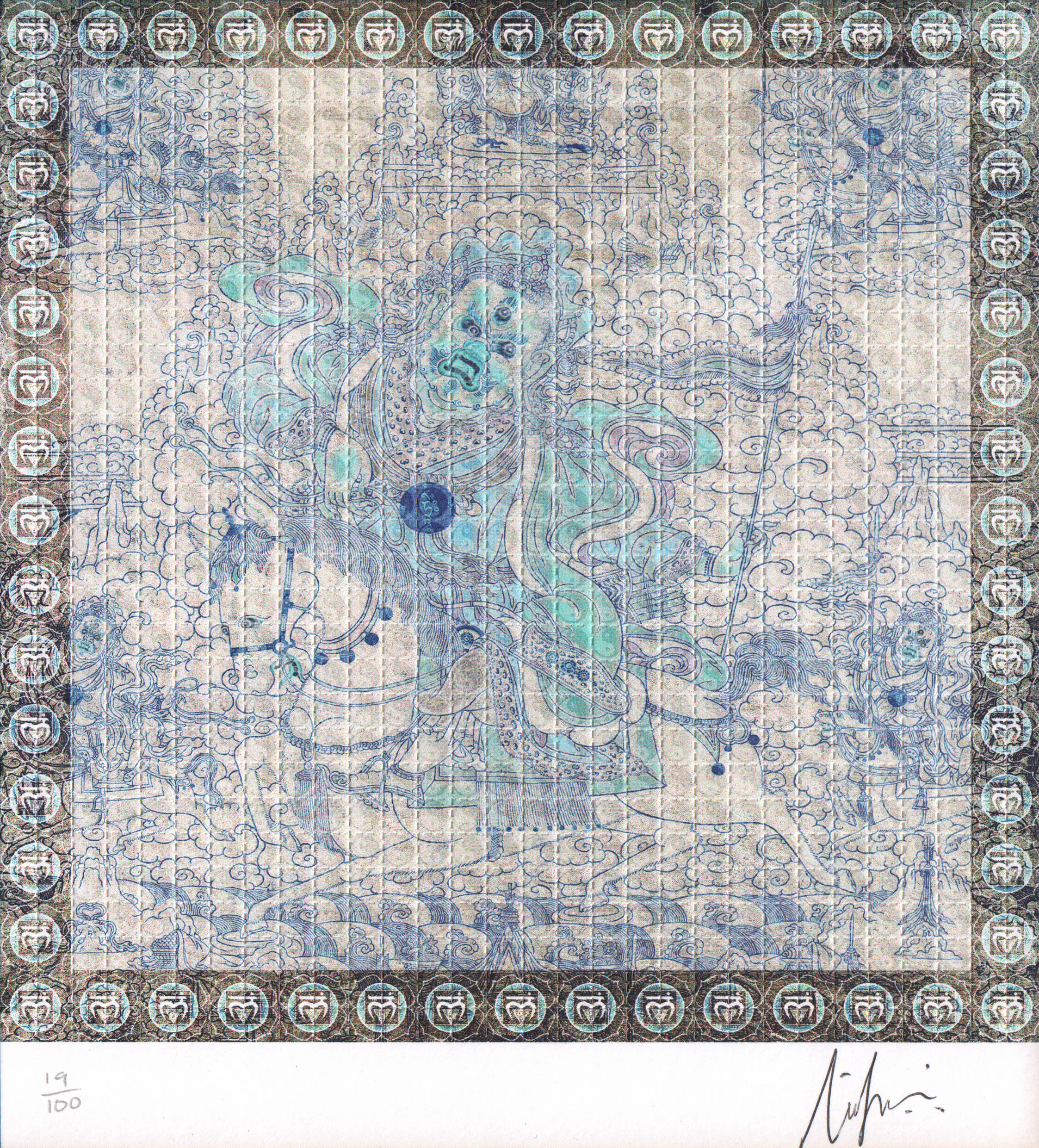 Demonise Signed Blotter Art by Lucifer (2000's)