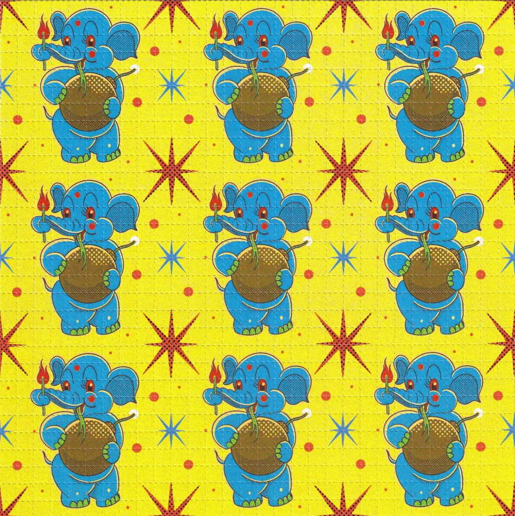 Elephants Blotter Art By Ziero Muko (Double Sided)
