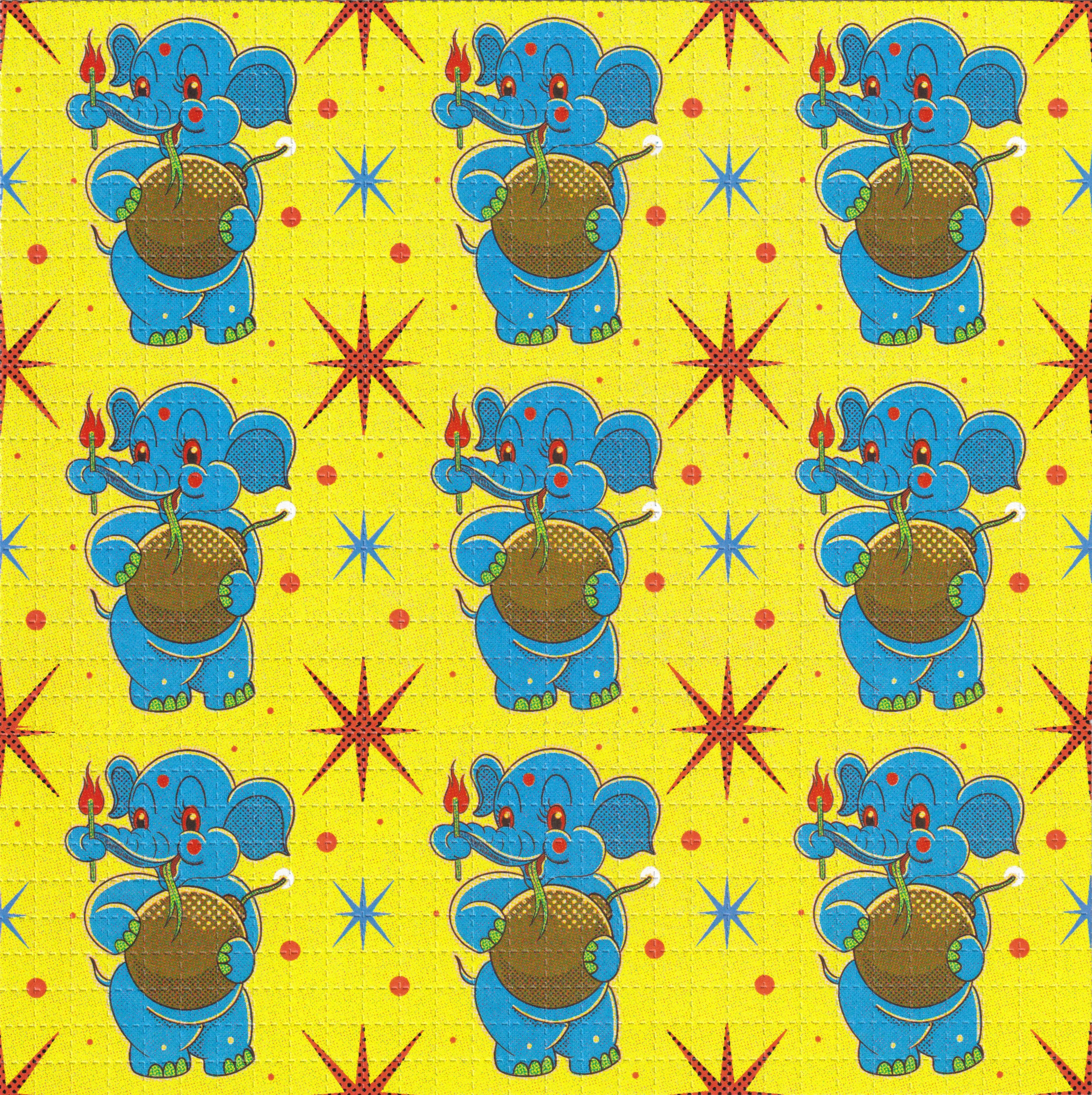 Elephants Blotter Art By Ziero Muko (Double Sided)