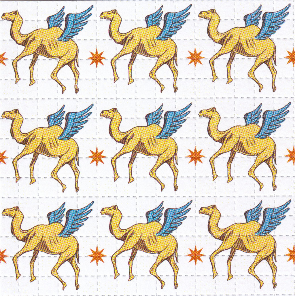 Flying Camels Blotter Art By Ziero Muko