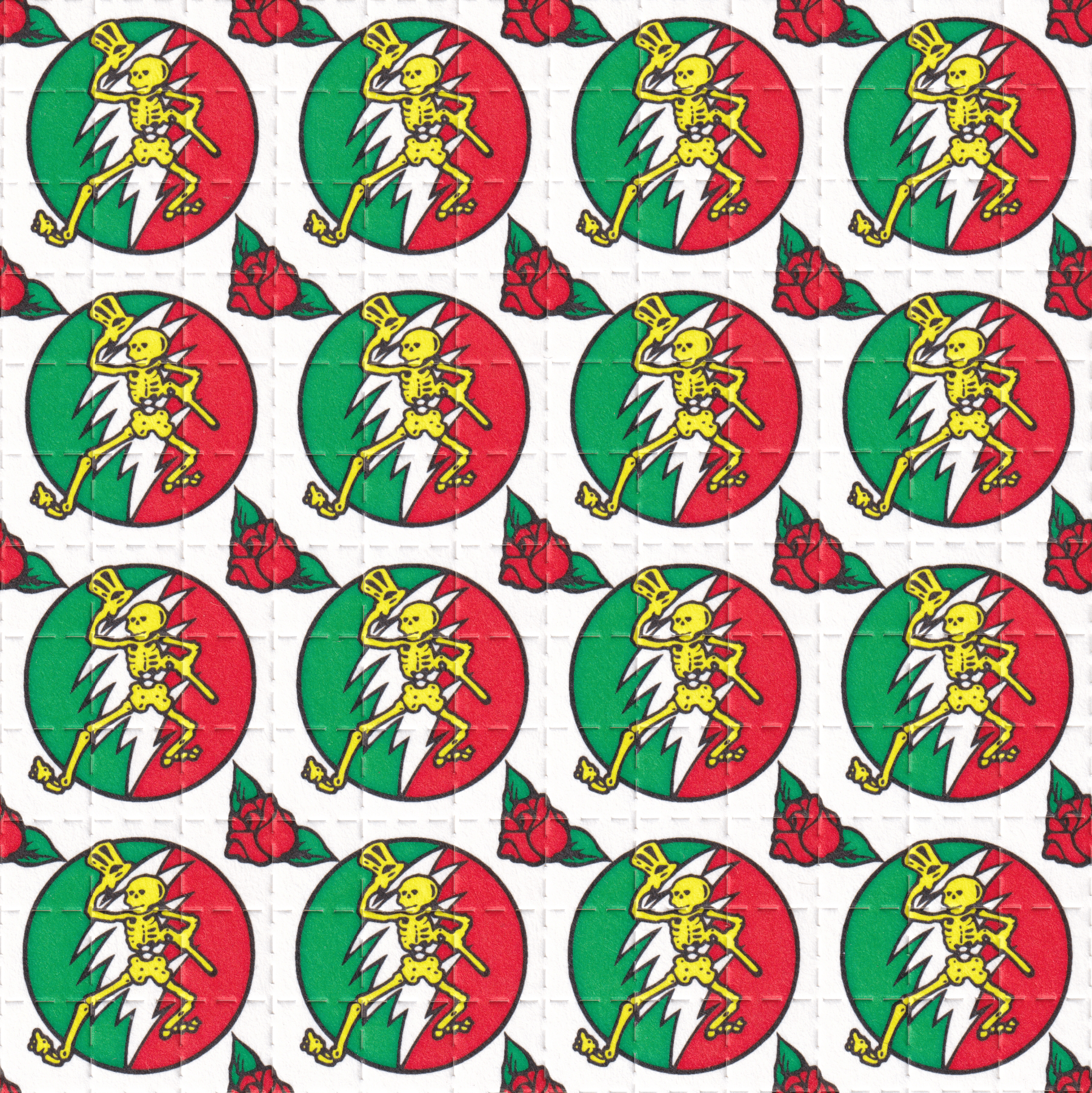 Grateful Dead Skeleton 2000's Blotter Art by John Blackburn