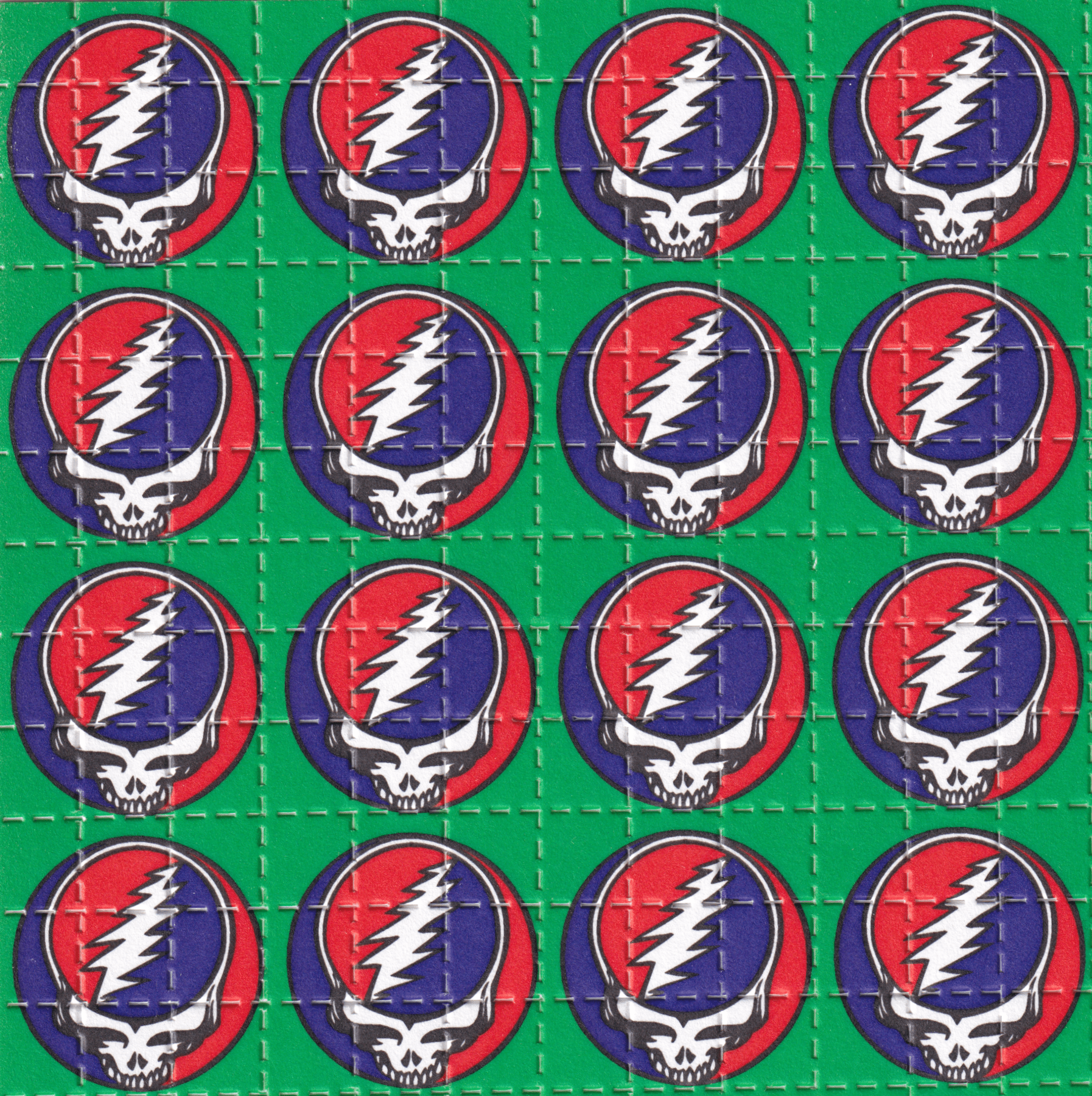Grateful Dead Skull Blotter Art by John Blackburn 2006