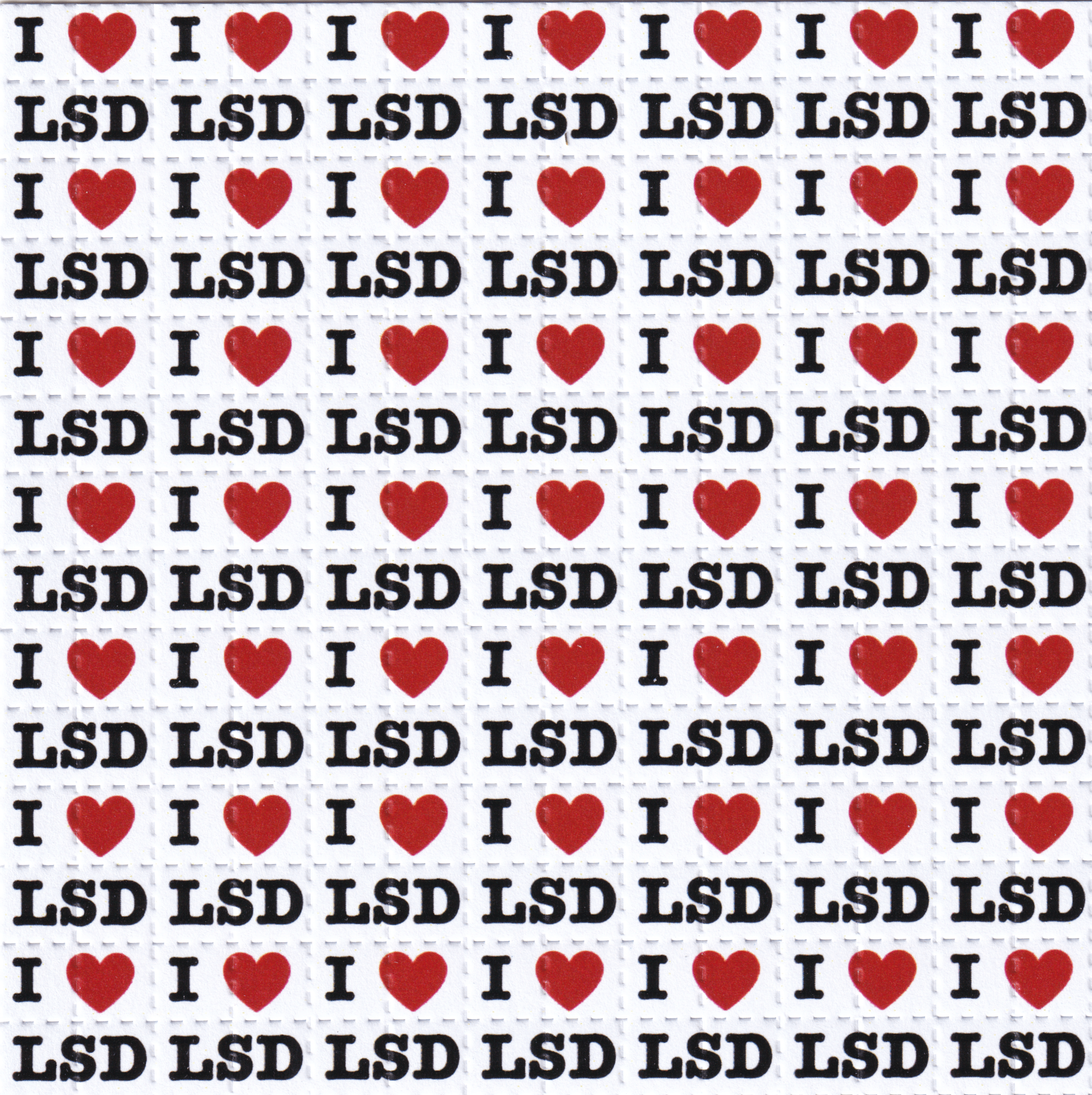 I Love LSD Blotter Art Print