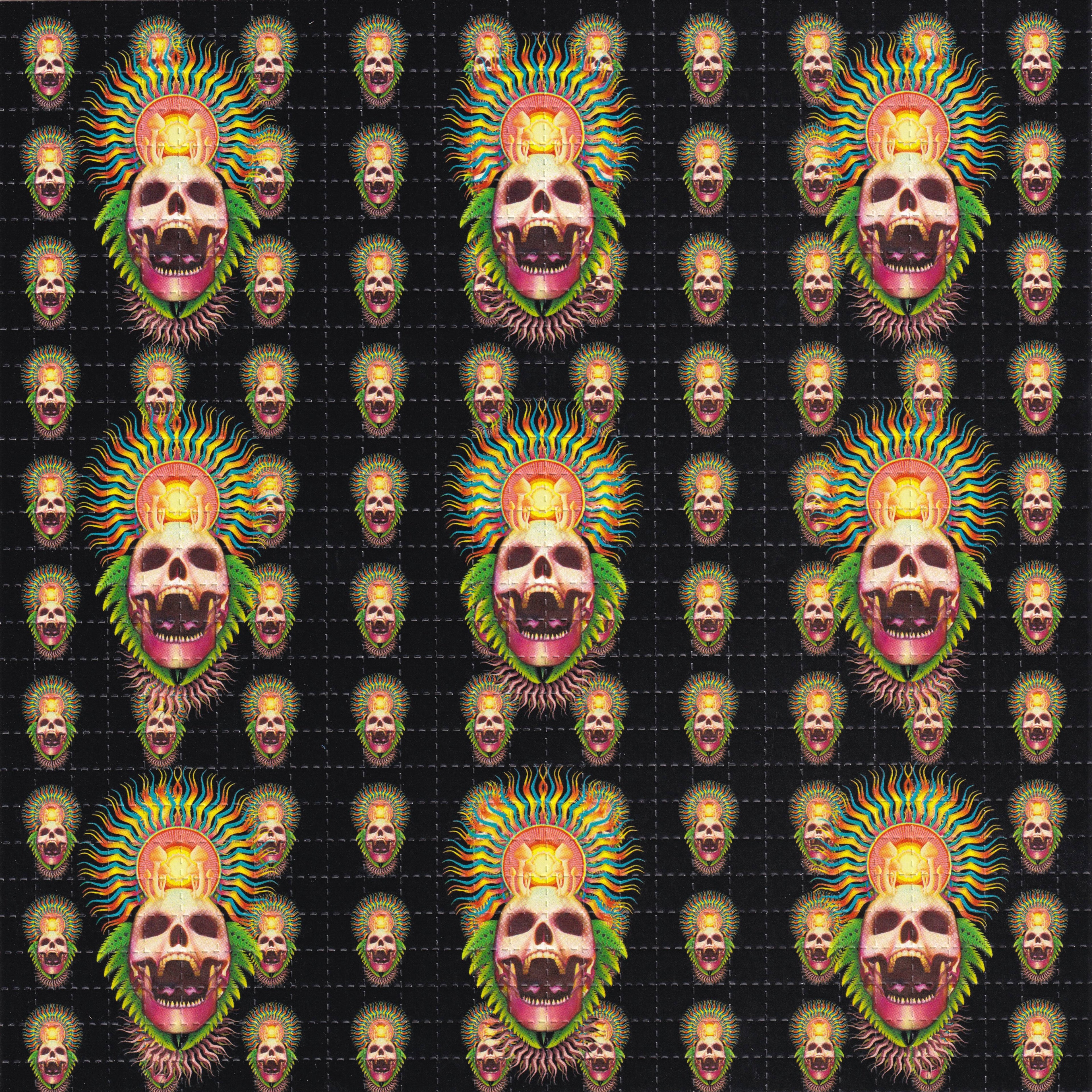 Mushroom Skull 9 Panel Blotter Art