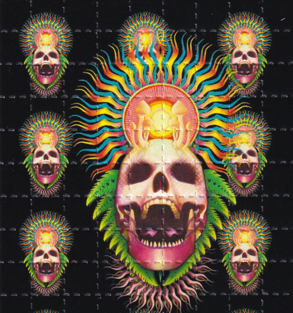 Mushroom Skull 9 Panel Blotter Art