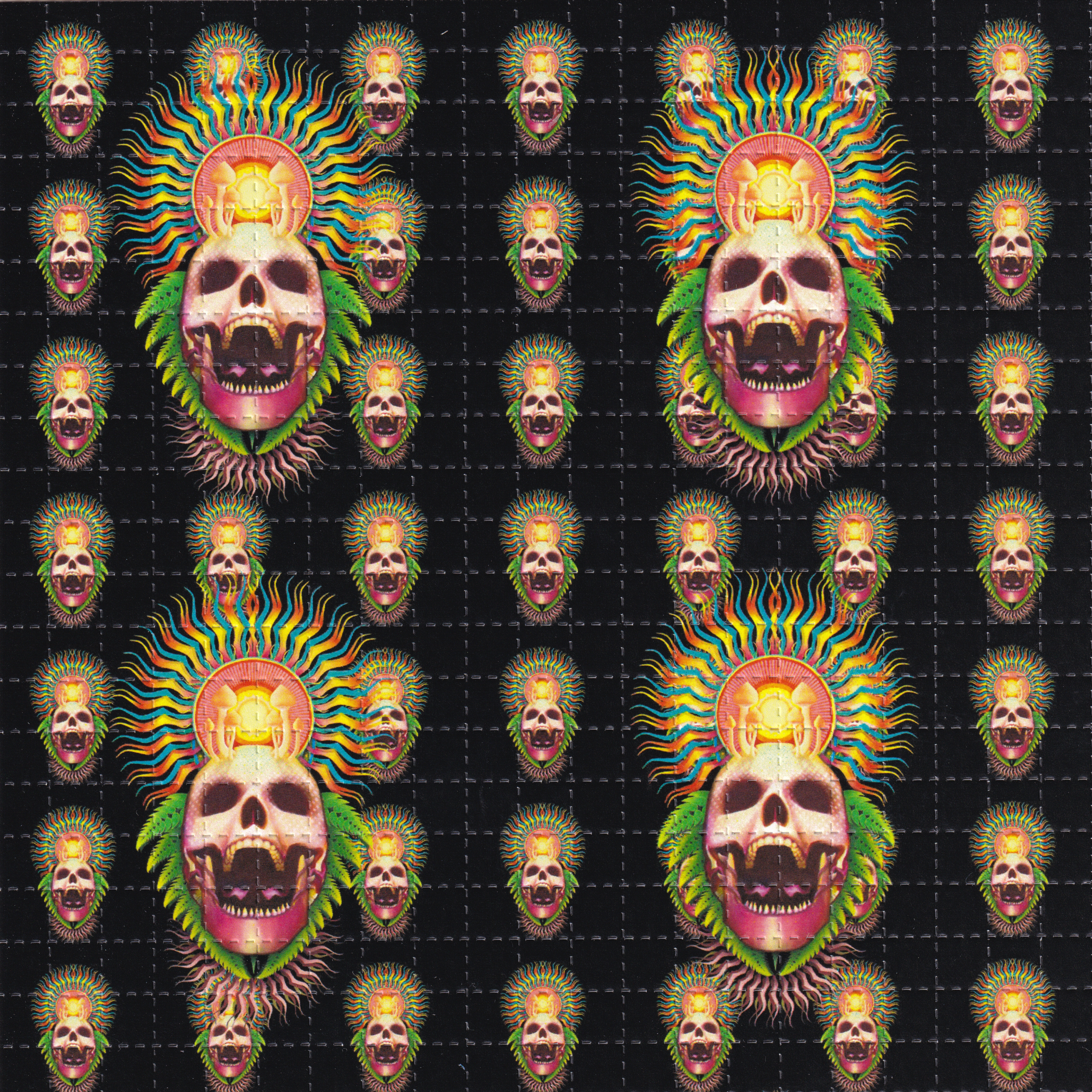 Mushroom Skull 9 Panel Blotter Art
