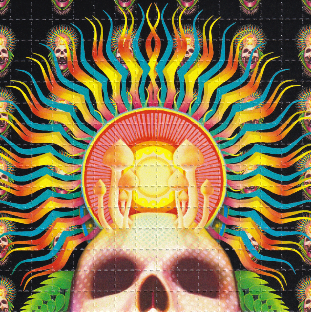 Acid Mushroom Skull Blotter Art