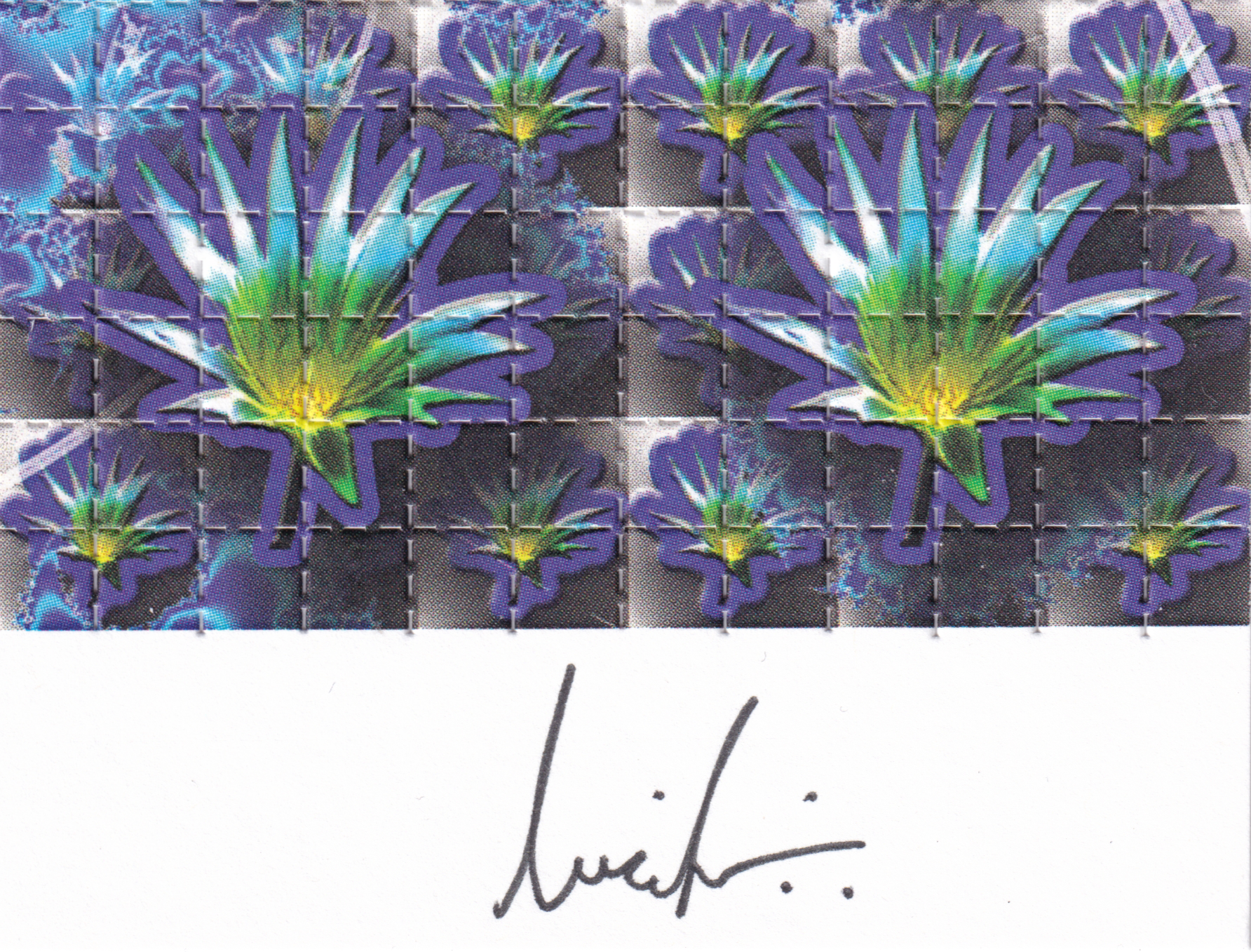 Pink Lotus Signed Blotter Art by Lucifer (2000's)