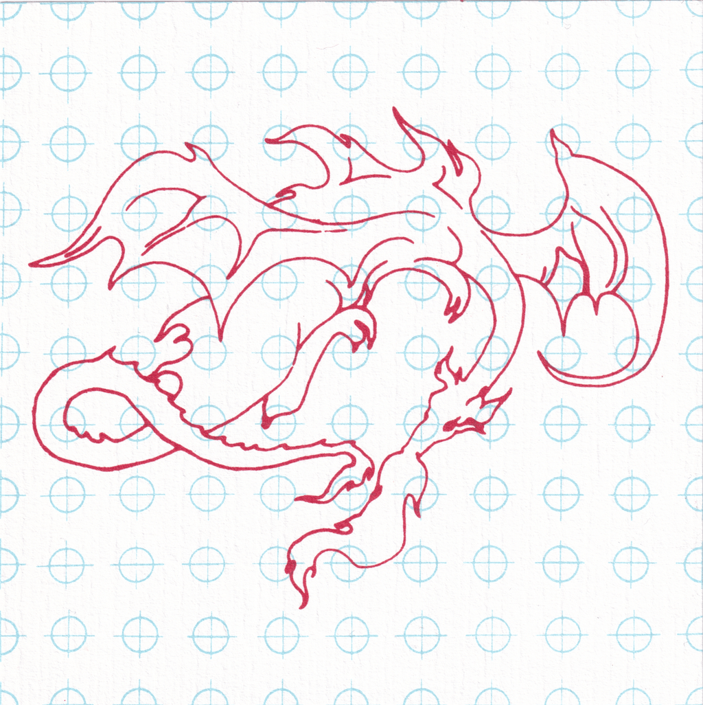 Red Dragon Vintage Blotter Art by Mark McCloud