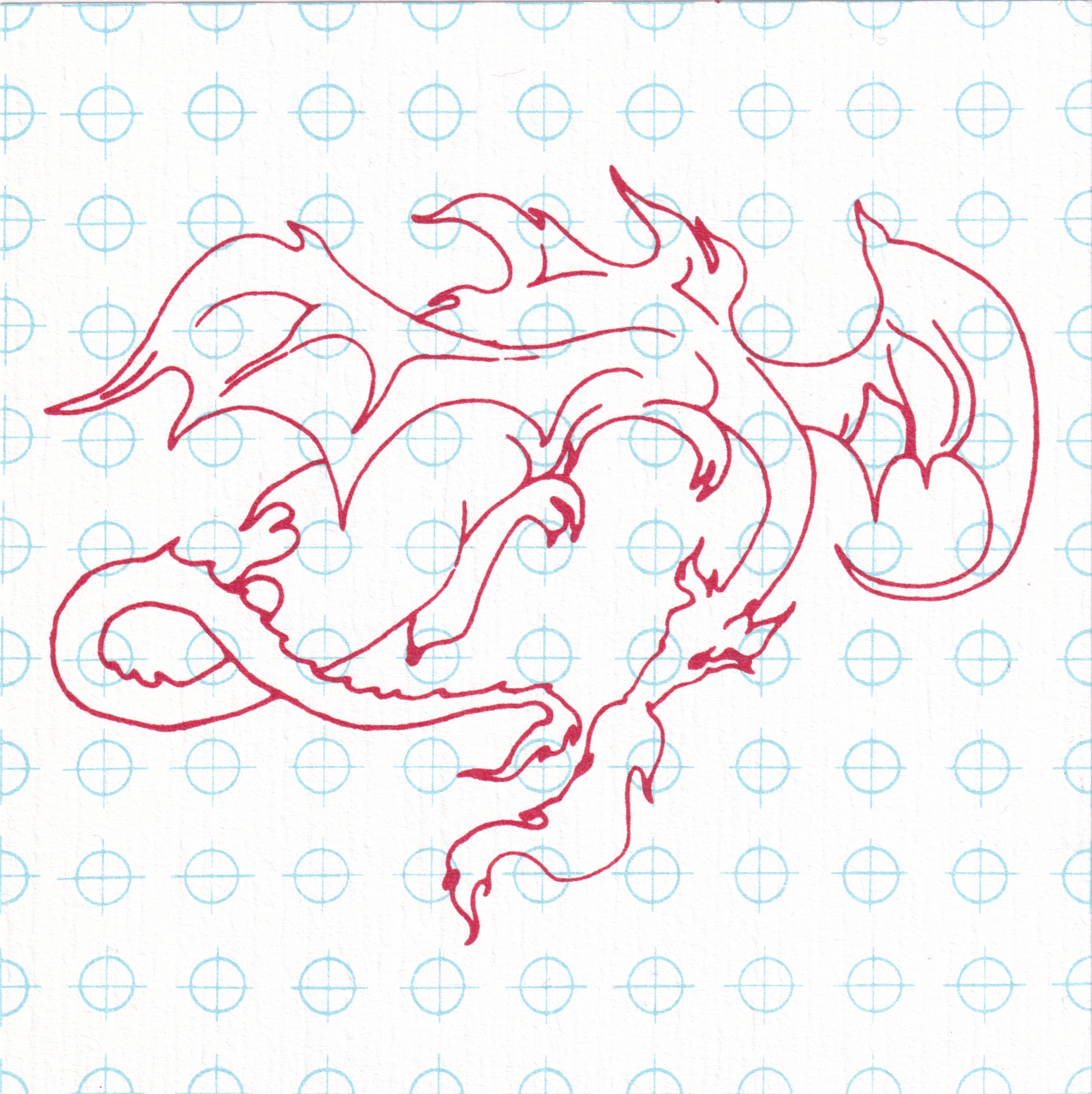 Red Dragon Vintage Blotter Art by Mark McCloud