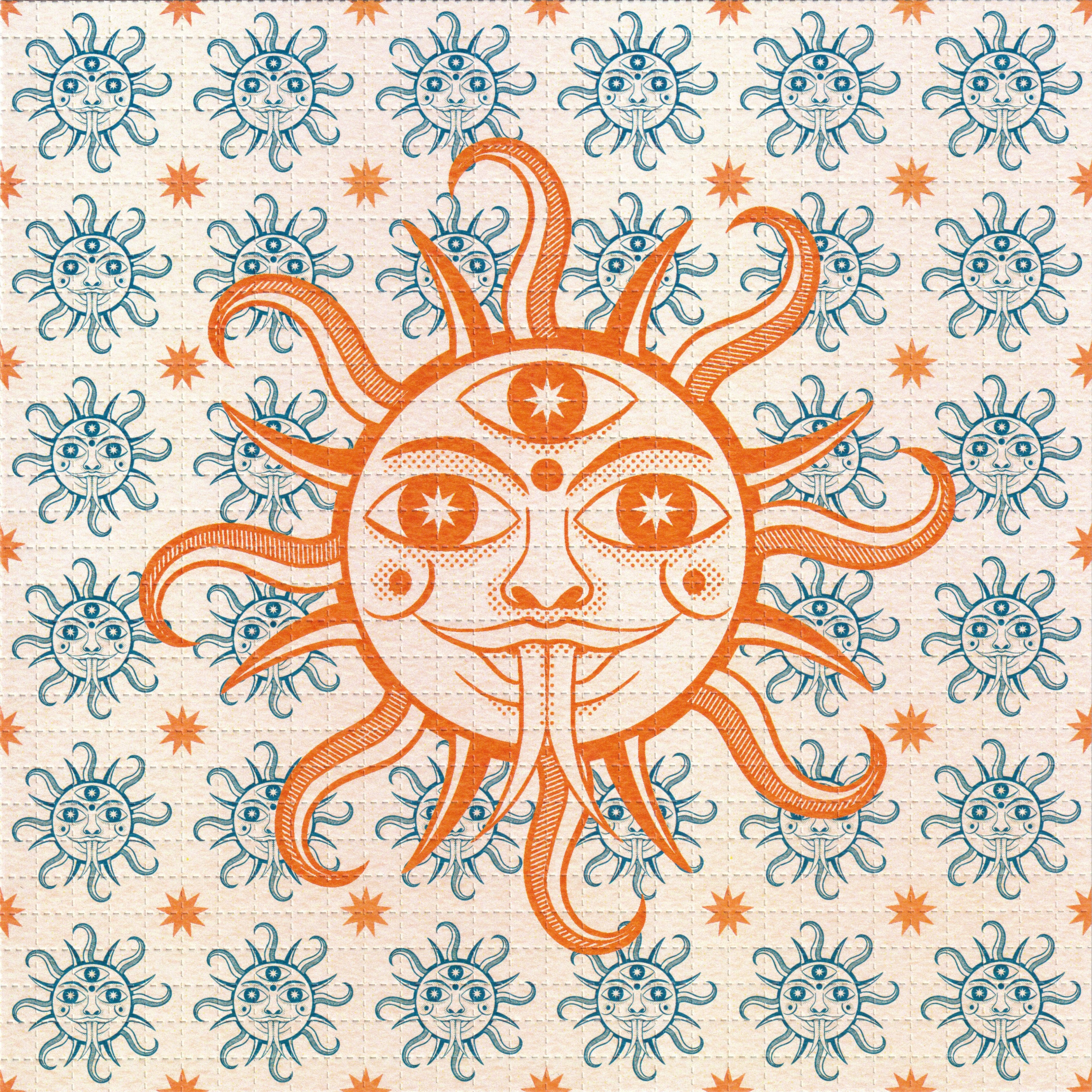 Sun Face Blotter Art By Ziero Muko (Double Sided)