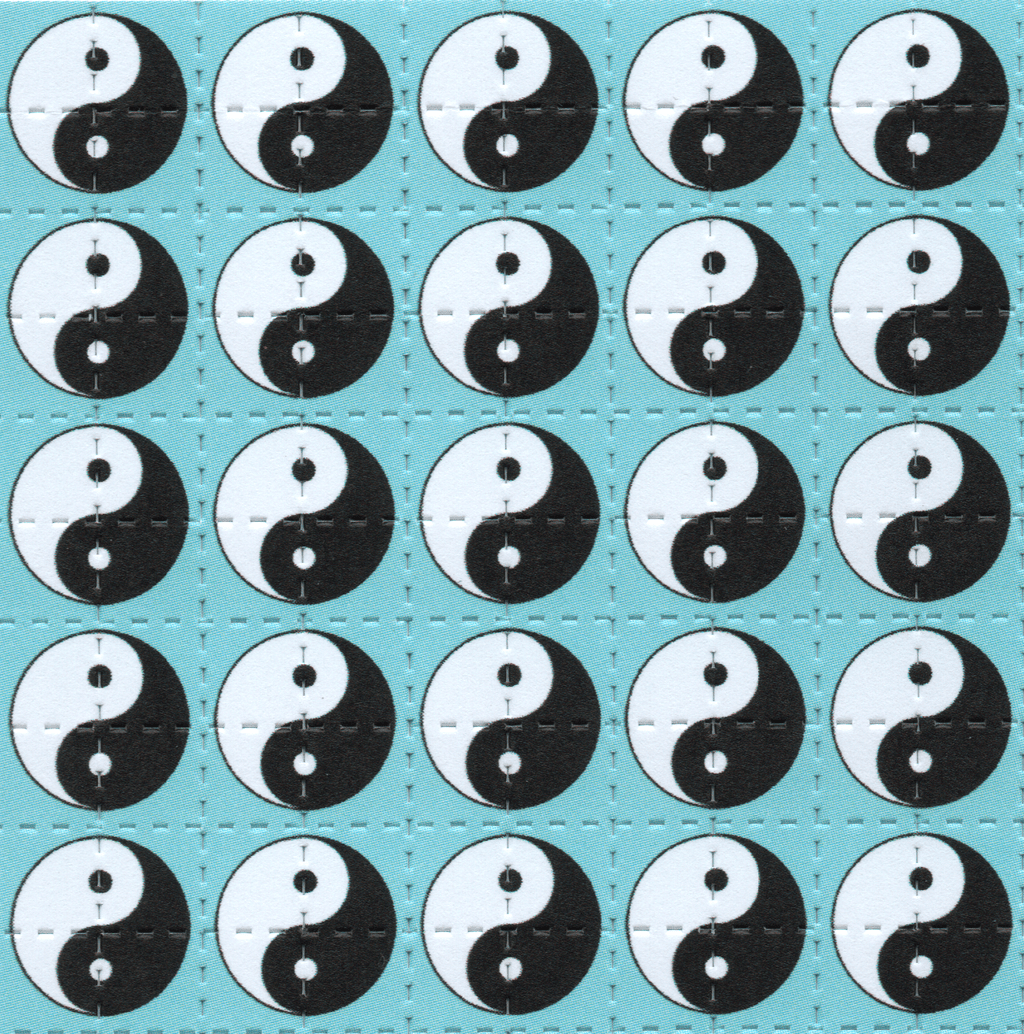 Yin Yan Blue LSD Acid Blotter Art