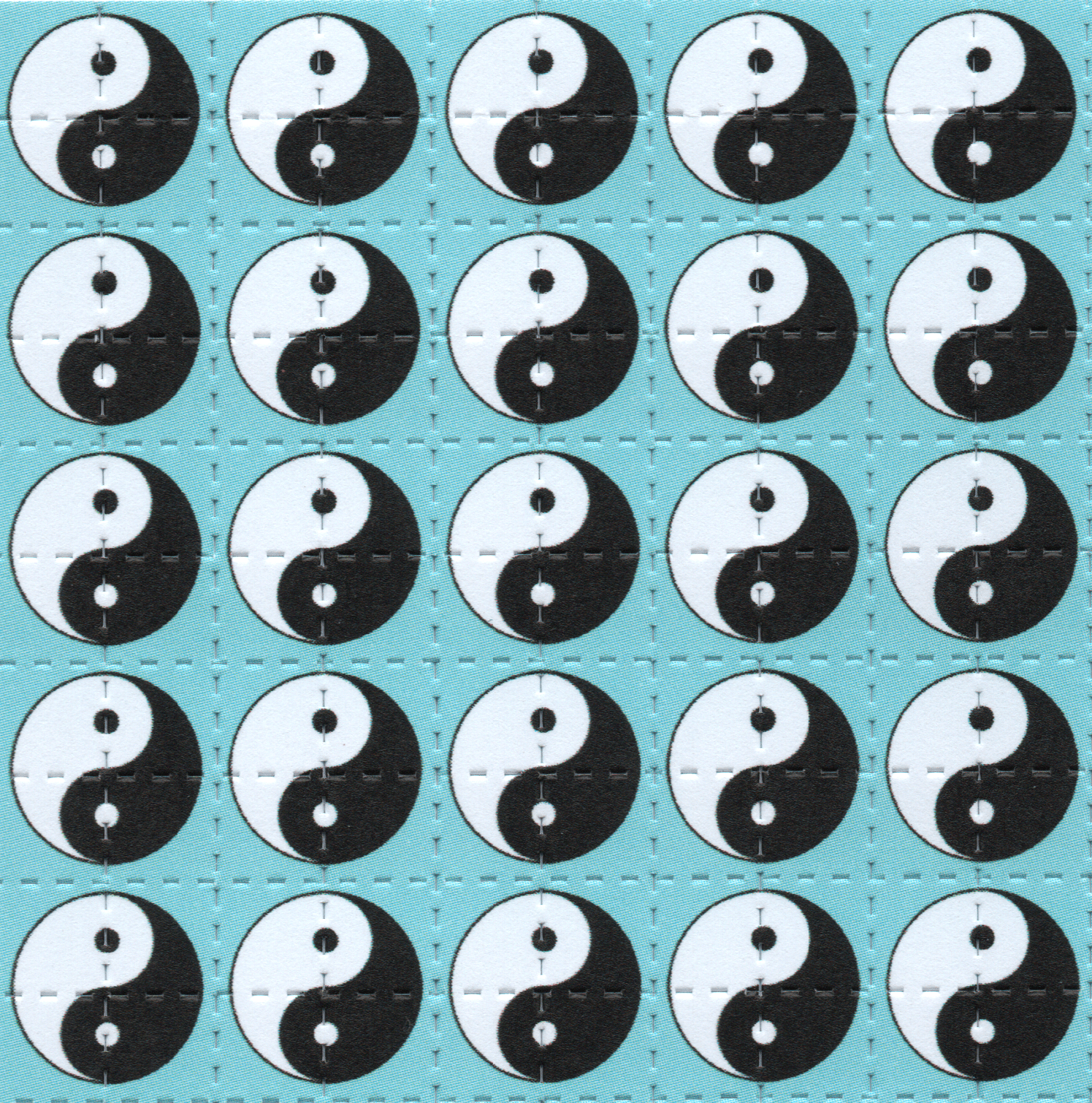 Yin Yan Blue LSD Acid Blotter Art