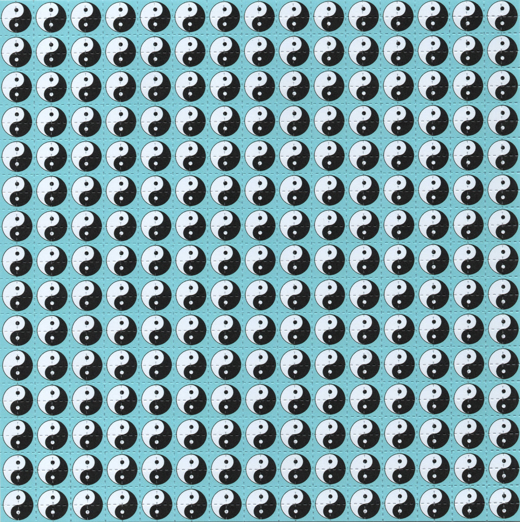 Yin Yan Blue Blotter Art