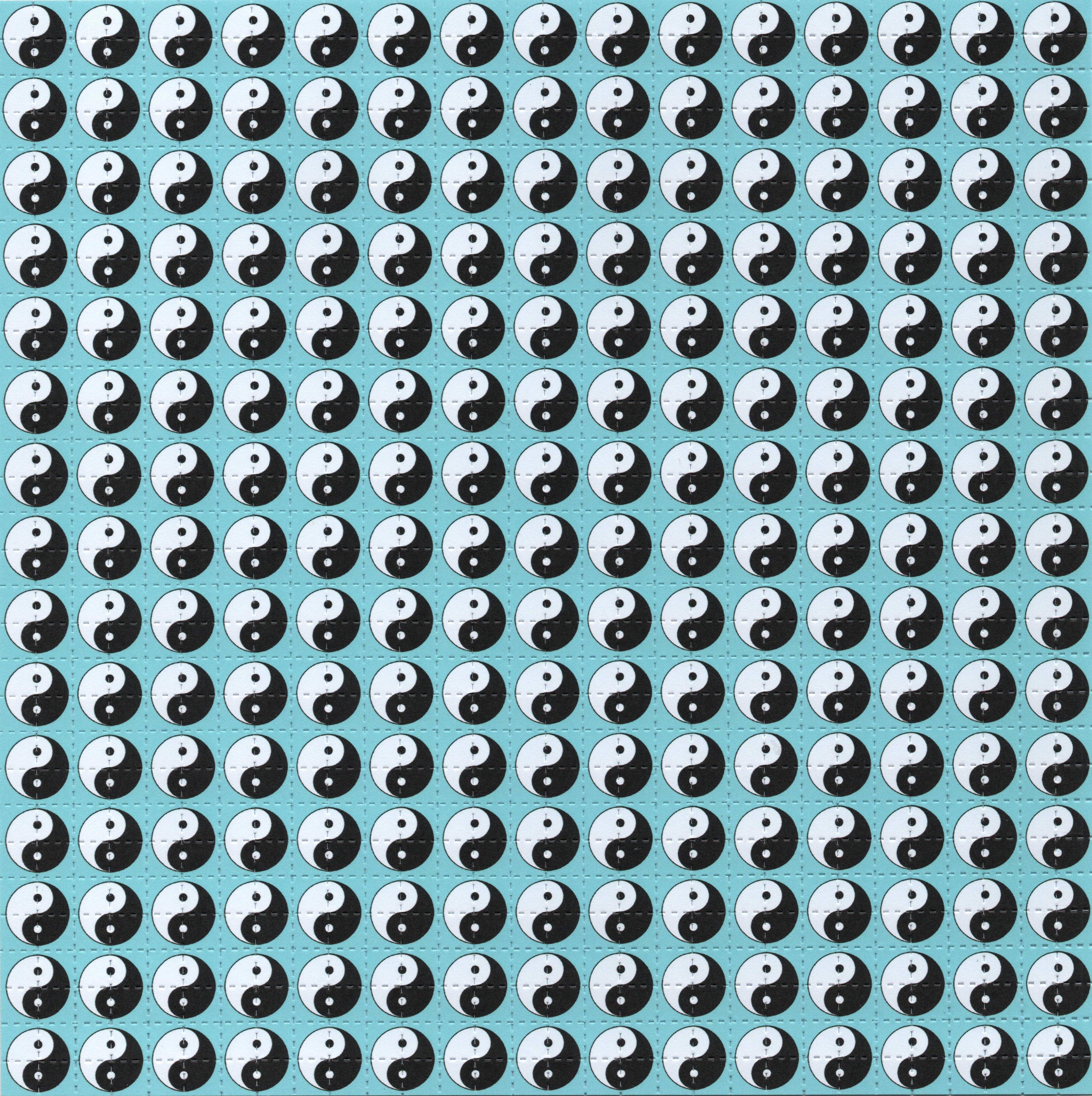 Yin Yan Blue Blotter Art
