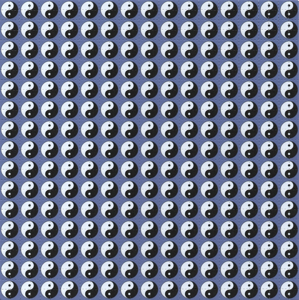 Yin Yan Blue Blotter Art