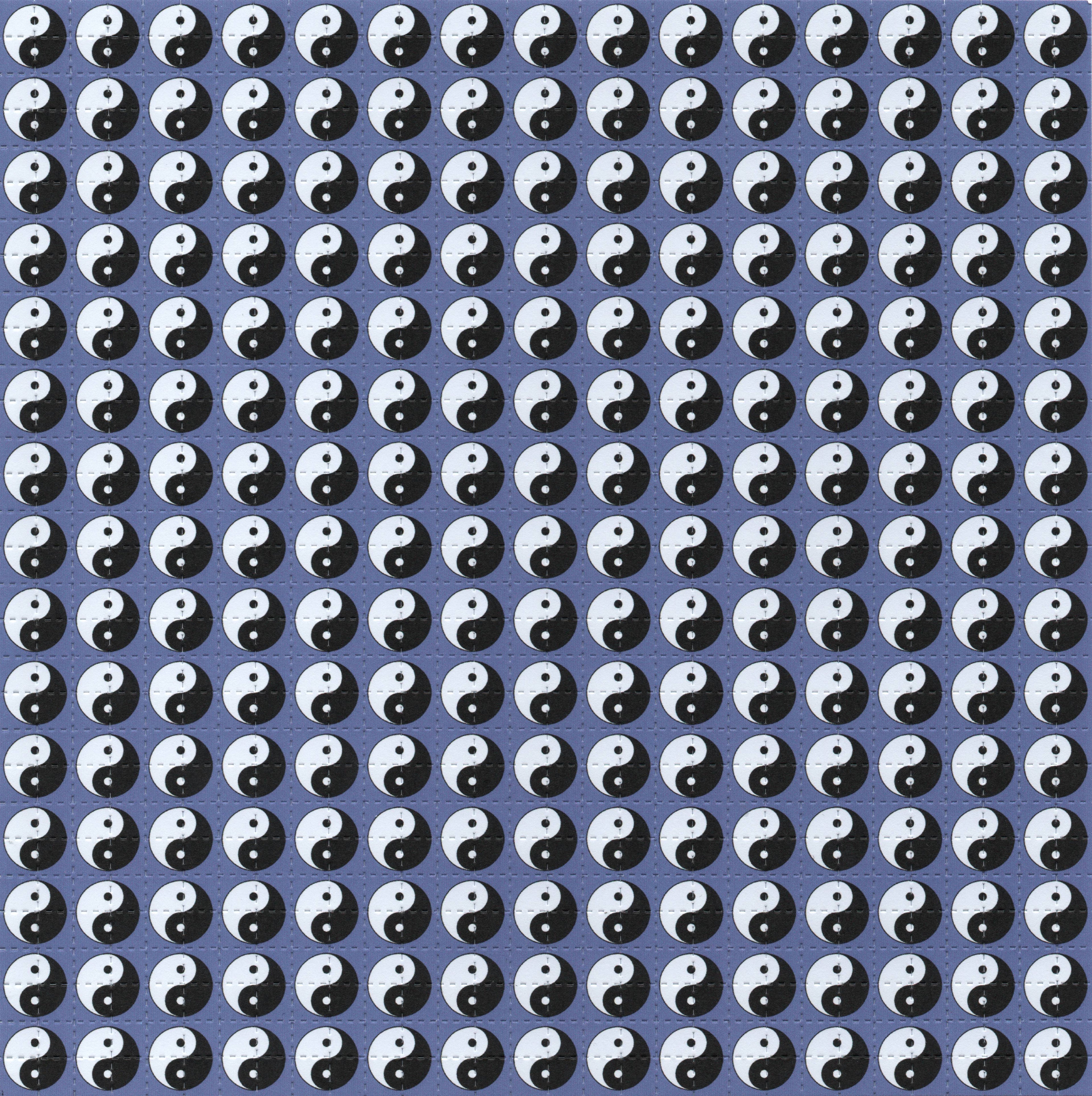 Yin Yan Blue Blotter Art
