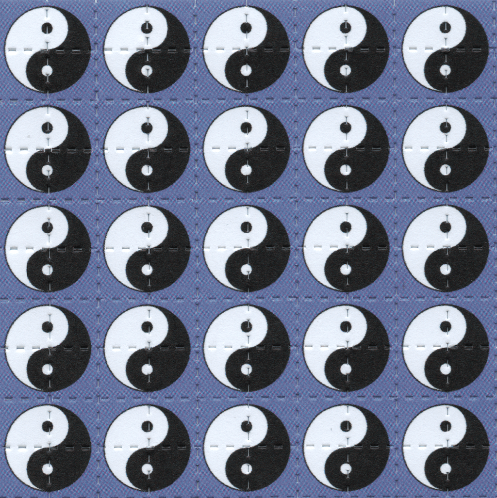 Yin Yan Blue LSD Acid Blotter Art Print