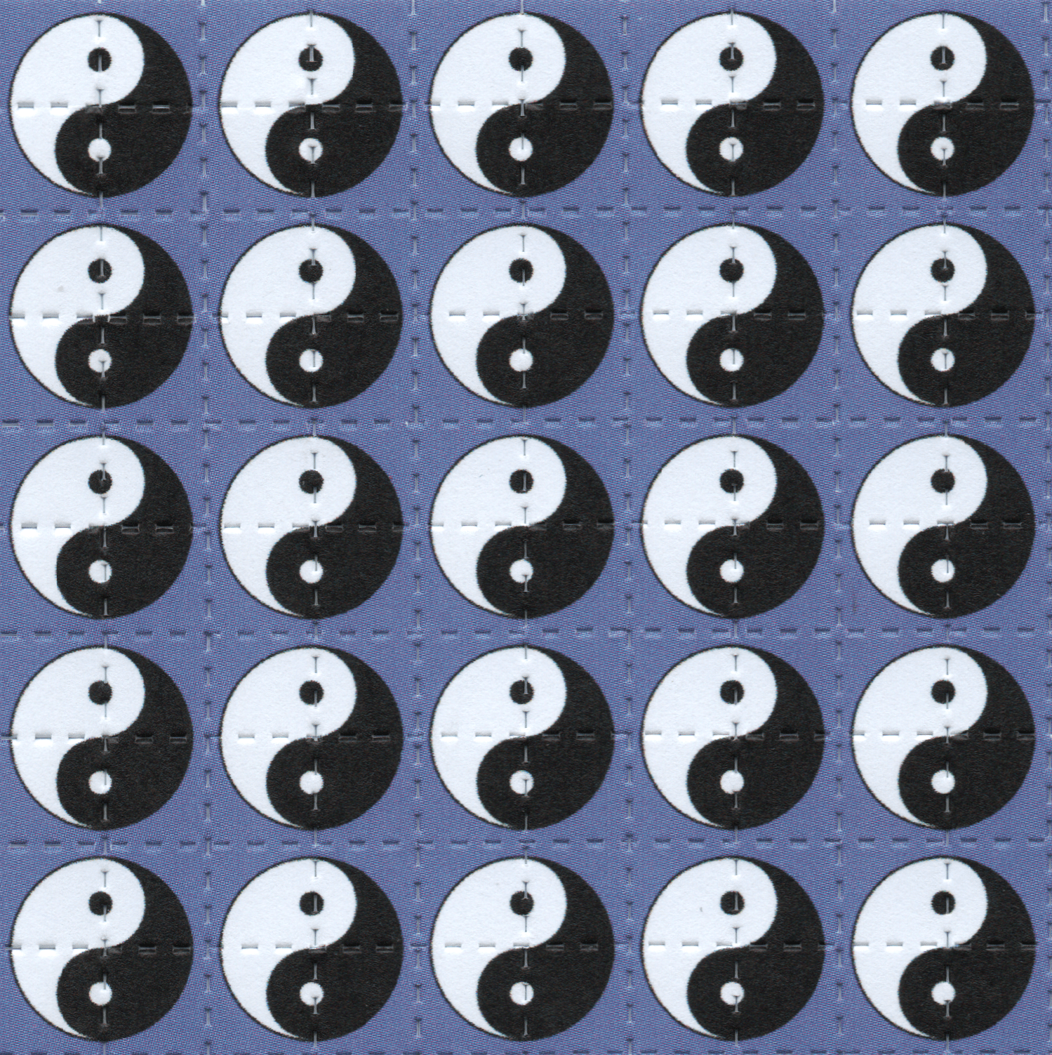 Yin Yan Blue LSD Acid Blotter Art Print