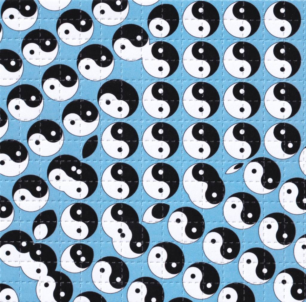 Yin Yang Spiral Blue Blotter Art